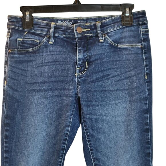 Mossimo Womens Size 4 Blue Solid Skinny Jeggings Jeans - Picture 2 of 11